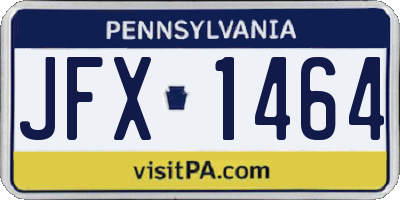 PA license plate JFX1464