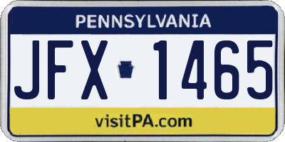 PA license plate JFX1465