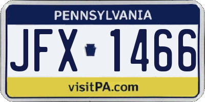 PA license plate JFX1466