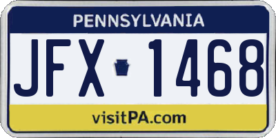 PA license plate JFX1468