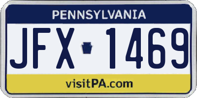 PA license plate JFX1469