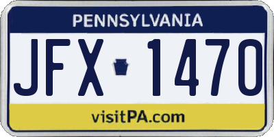 PA license plate JFX1470