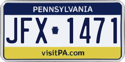 PA license plate JFX1471