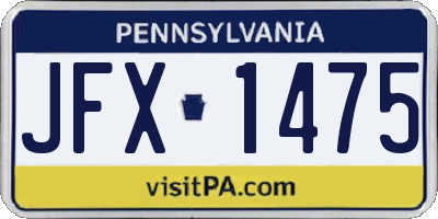 PA license plate JFX1475
