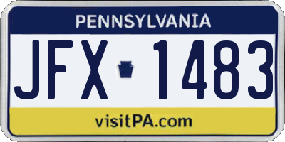 PA license plate JFX1483