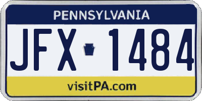 PA license plate JFX1484