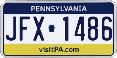 PA license plate JFX1486