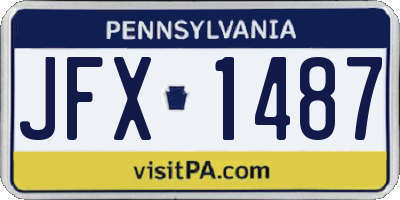 PA license plate JFX1487