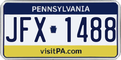 PA license plate JFX1488