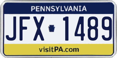 PA license plate JFX1489