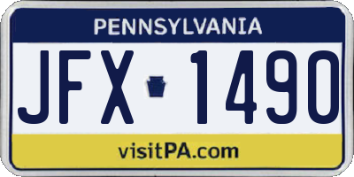 PA license plate JFX1490