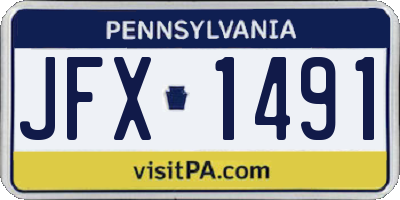 PA license plate JFX1491