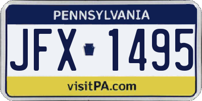 PA license plate JFX1495