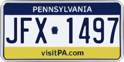 PA license plate JFX1497