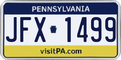 PA license plate JFX1499