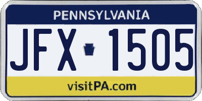 PA license plate JFX1505
