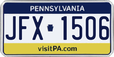 PA license plate JFX1506