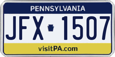 PA license plate JFX1507