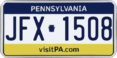 PA license plate JFX1508
