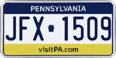 PA license plate JFX1509