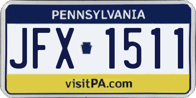 PA license plate JFX1511