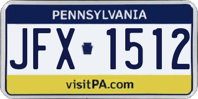 PA license plate JFX1512