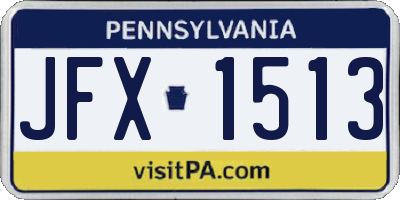 PA license plate JFX1513