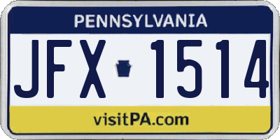 PA license plate JFX1514