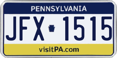 PA license plate JFX1515