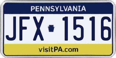 PA license plate JFX1516