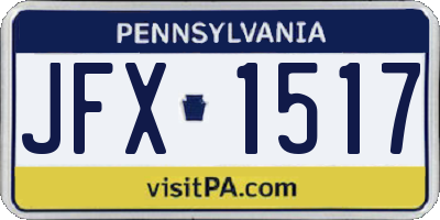 PA license plate JFX1517