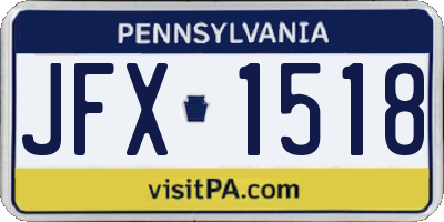 PA license plate JFX1518