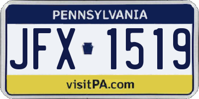 PA license plate JFX1519