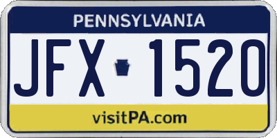 PA license plate JFX1520