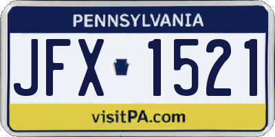 PA license plate JFX1521