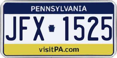 PA license plate JFX1525