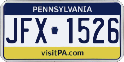 PA license plate JFX1526