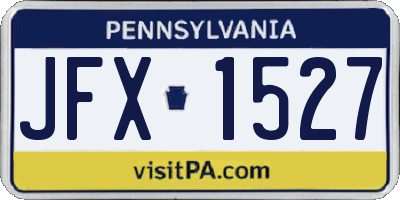 PA license plate JFX1527