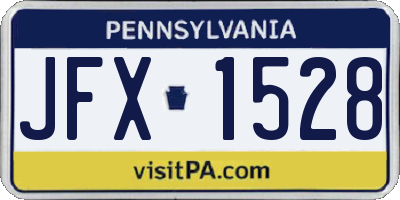 PA license plate JFX1528