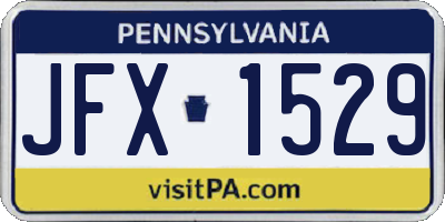 PA license plate JFX1529