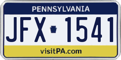 PA license plate JFX1541