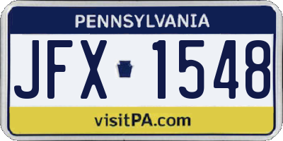 PA license plate JFX1548
