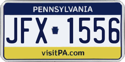 PA license plate JFX1556