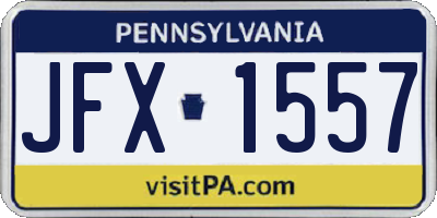 PA license plate JFX1557