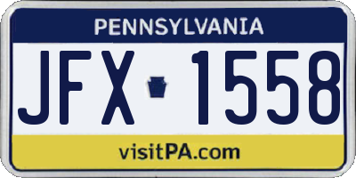 PA license plate JFX1558