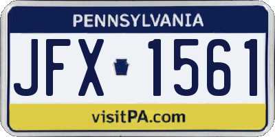 PA license plate JFX1561