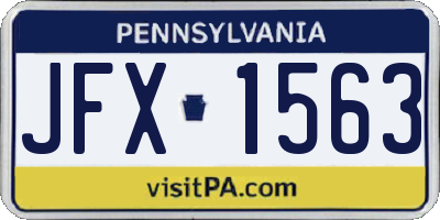 PA license plate JFX1563