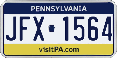 PA license plate JFX1564