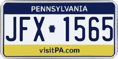 PA license plate JFX1565