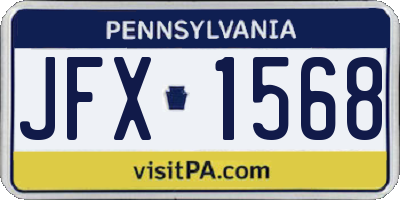 PA license plate JFX1568